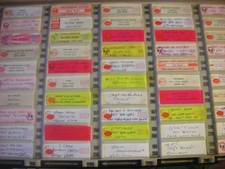 juke box:  étiquettes de couleur transparentes