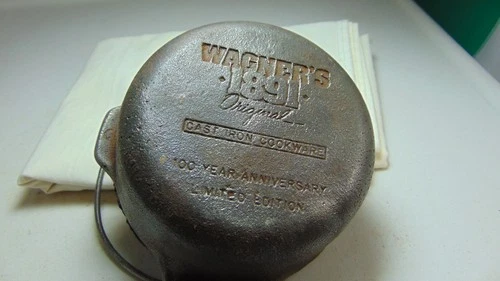 Wagner 1891 Cast Iron 100 Year Anniversary Miniature Roaster Dutch Oven Vintage