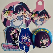 Panty  Stocking Collab Merch Lot Stickers Coasters Badges Set Exclusive