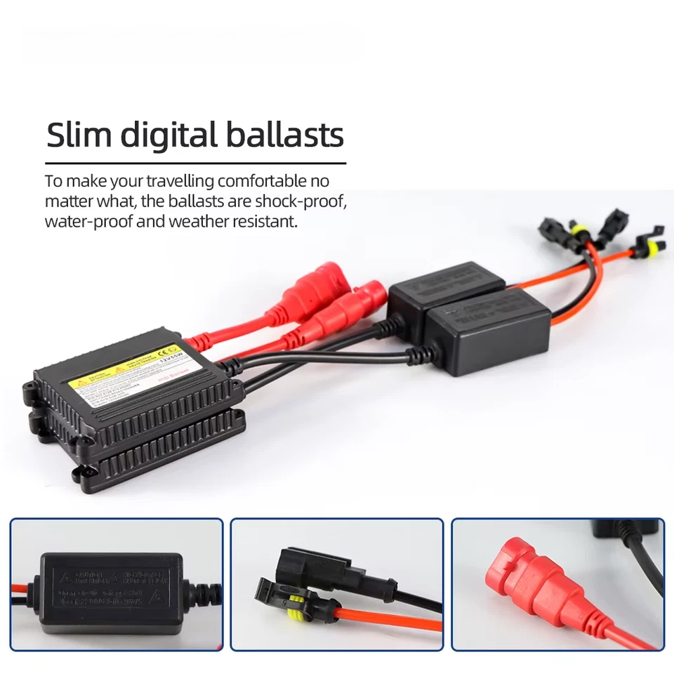 Xenon H7 35W 55W Slim Ballast Kit HID Xenon Headlight Bulb 12V H1 H3 H11 H7 Xeno - Image 2 of 4