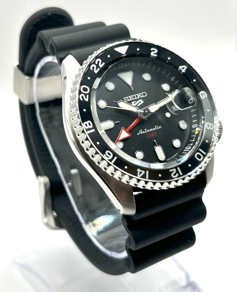 Excellent Seiko 5 Sports 4R34-00A0 42MM Automatic GMT Black Dial