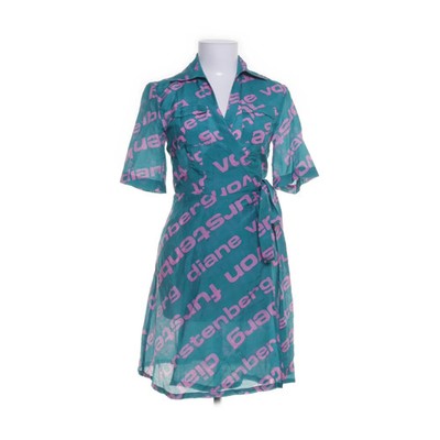 Diane von Furstenberg, Wickelkleid, Größe: XS, Blau/Pink, Baumwolle/Seide #8Ek