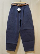 NWT ZARA Women Belted Zip Front High-Rise Pleated Balloon Crop Pants Size 4 Navy