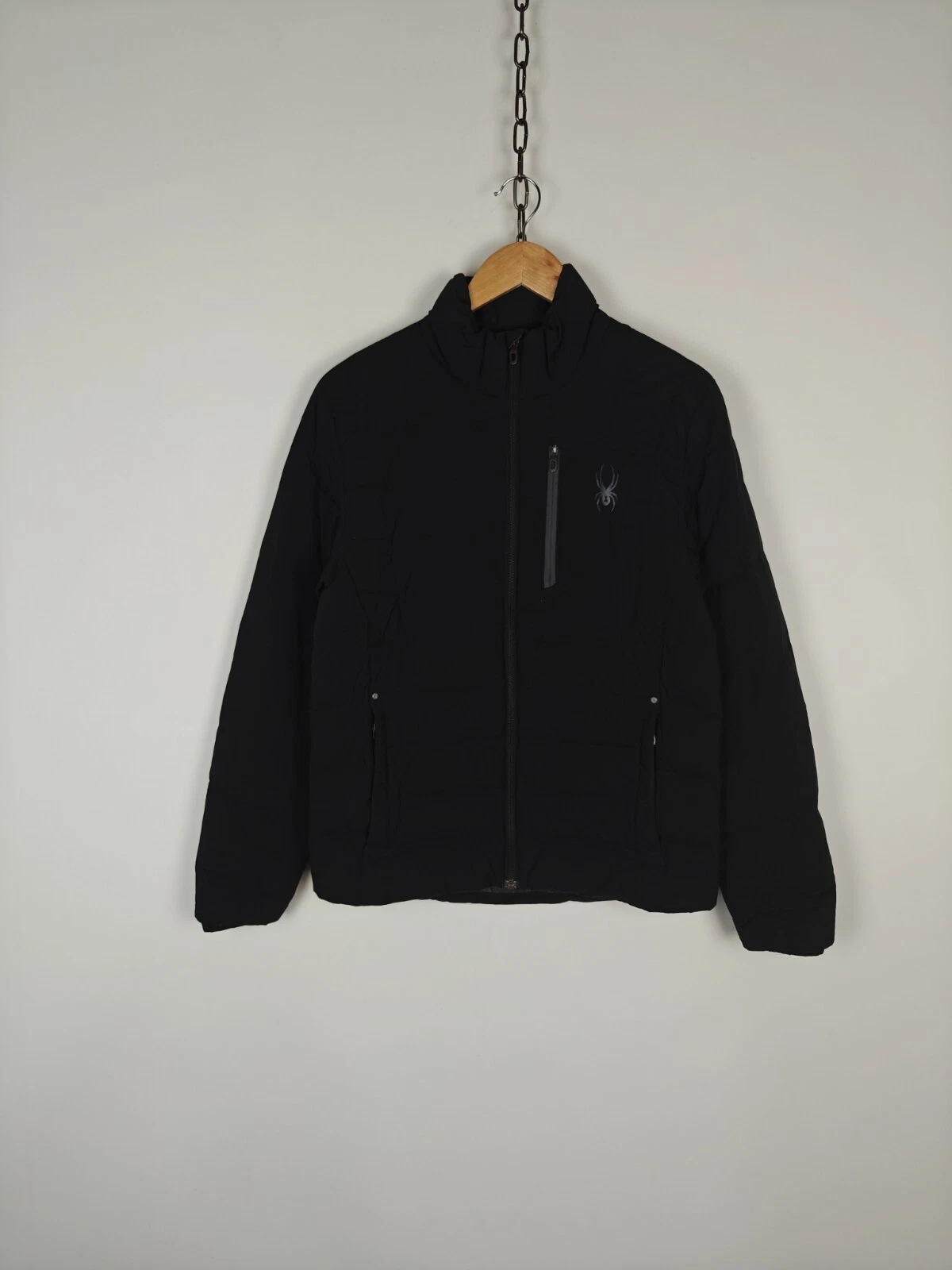 Spyder Puffer Zip Jacket Outdoor Black size M