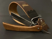 Men's Shave Ready Straight Razor with Leather Sharpening Strop Belt Shaving Set