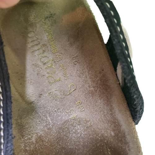 Birkenstock Papillio Nautical Leather Thong Slide Sandals Black White Sz 38 - Picture 4 of 5