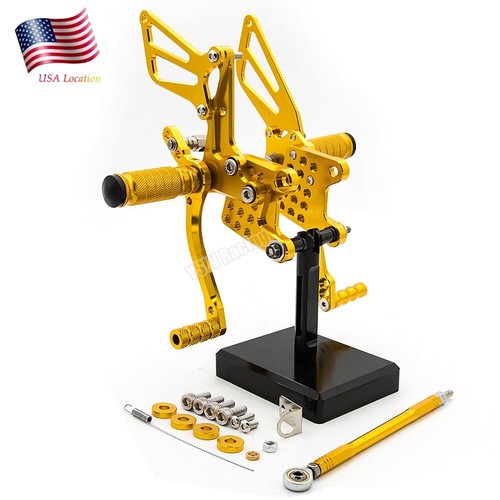 FXCNC Rearset Footpegs For Suzuki GSXR600/750/1000, Hayabusa, TL1000 - Adjustable, CNC Aluminum