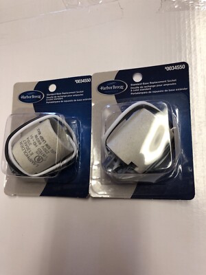 Lot Of 2 Harbor Breeze Standard White Ceiling Fan Lamp Socket New
