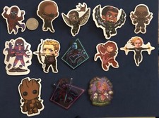 Super Hero - Lot Of 13 Stickers. - New Perfect for Skateboards, Luggage, Water