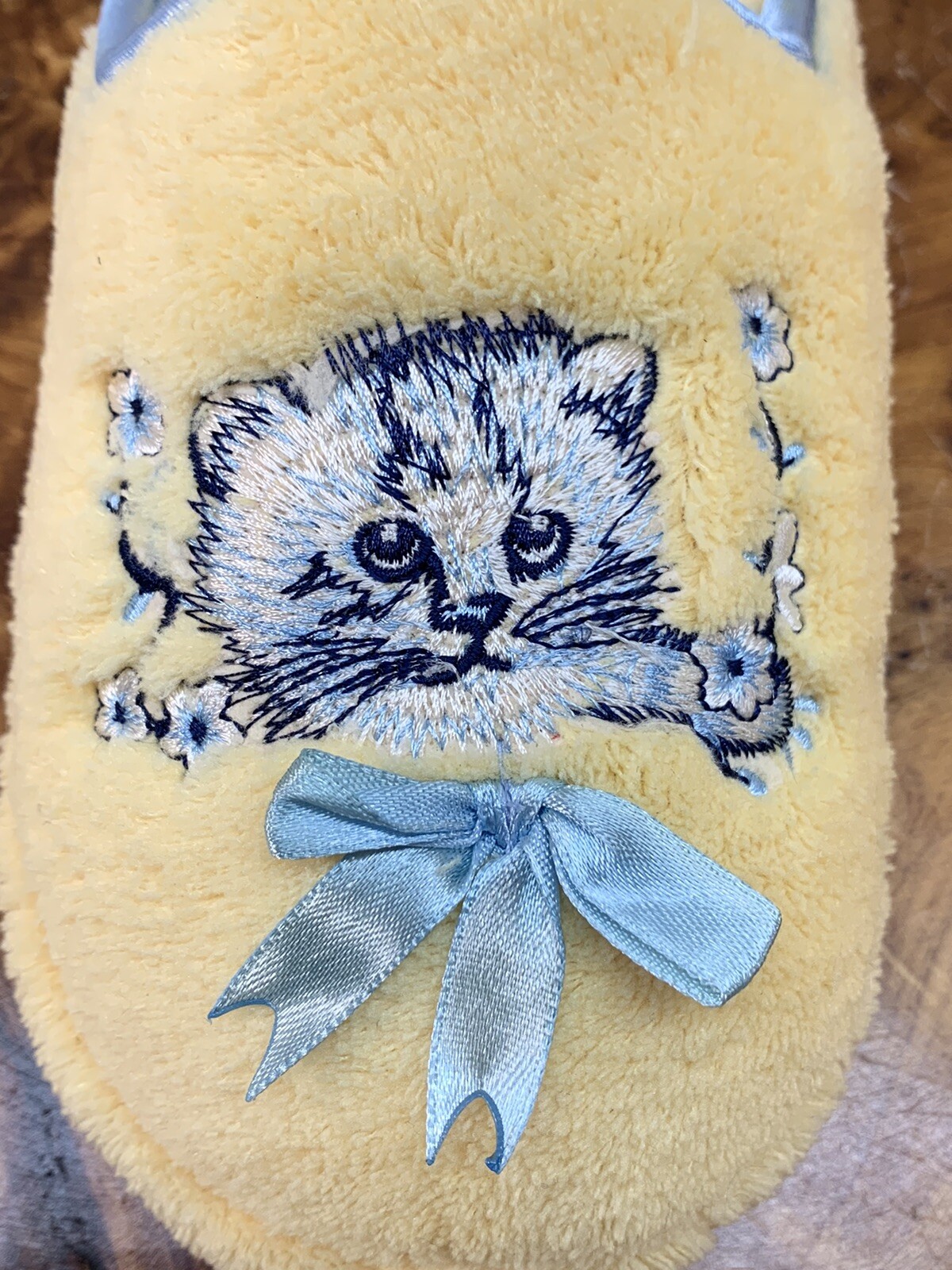 PANTOFOLA D’ORO Pantofole da casa in tessuto Terry giallo blu gattino Wm's taglia small 5 7