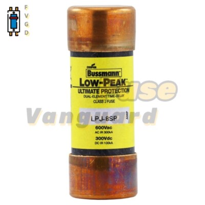 10PCS BUSSMANN LPJ-8SP LPJ8SP 8A 600Vac Dual Elements Time delay Fuses