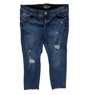 Torrid Bombshell Straight Premium Womens 18XS Dark Blue Jeans Distressed J3Y