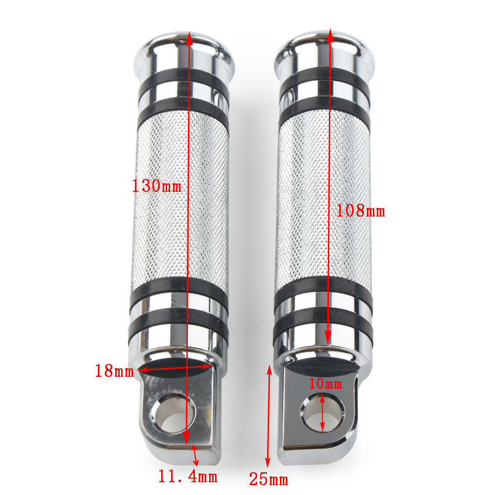 1 Pair Passenger Foot Peg Male Mount Footpegs Footrest For Harley Chrome 10mm