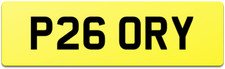 CORY RARE NEAT PRIVATE REG NUMBER PLATE P26 ORY ALL FEES PAID - COREY CORI CORE