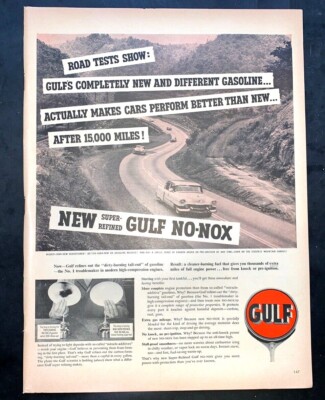 Life Magazine Ad GULF GASOLINE reverse KNAPP MONARCH ROOM HEATER 1954 AD4