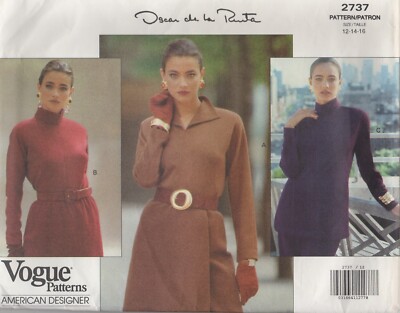 Vogue Schnittmuster 2737 EASY Top Strickstoff von Oscar de la Renta 12 14 16 Neu