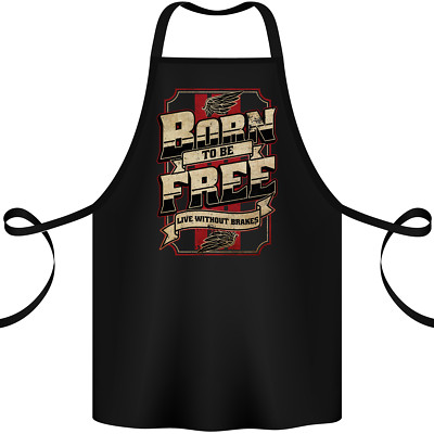 Born To Be Free Biker Motorrad Motorrad Baumwolle Schürze 100% Bio