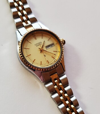 Citizen Women Quartz Watch 6000-072944 Gold Dial 2 Tone Band  display picture 1