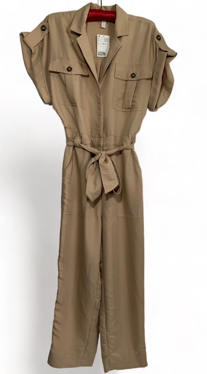 H&m jumpsuit beige sales