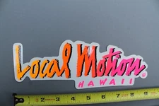 LOCAL MOTION Hawaii Clear Neon Orange Pink Fade 80's Vintage Surfing STICKER