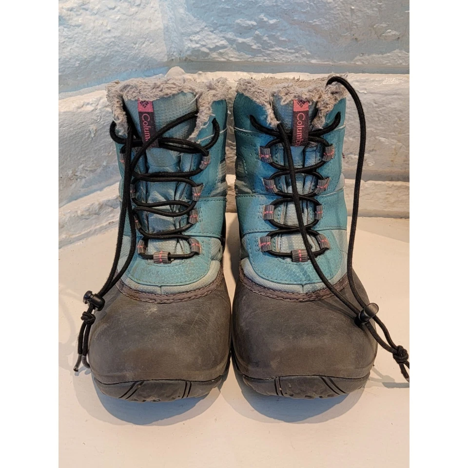 Columbia Snow Boots Girls Size 3 Bugaboot Waterproof Teal Black Winter BY1323-34 - Изображение 3 из 4