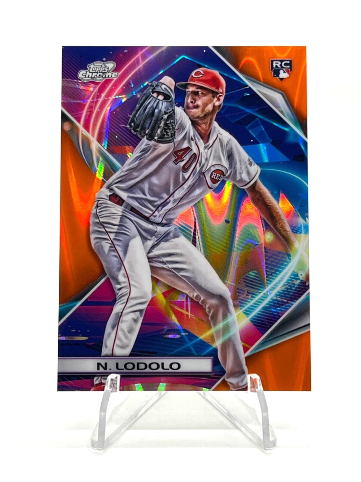 2022 Topps Cosmic Chrome Nick Lodolo RC #/25 Orange Galactic Refractor Rookie