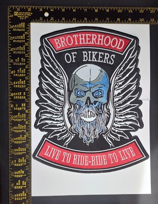 Brotherhood Rocker Patch Patch Brotherhood of Bikers Motorcyclist Live To Ride Ride To Live Iron ...