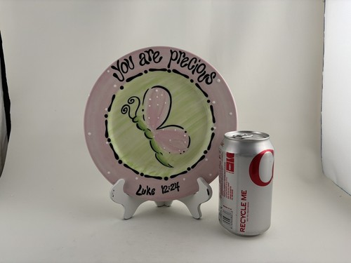 Burton & Burton Round Pink Wall Decor Butterfly - You Are Precious - Luke 12:24 - Picture 2 of 5