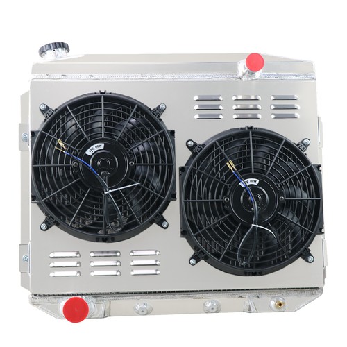 4 Row Radiator&Shroud Fan For 1957-1959 58 Ford Ranchero/Fairlane Edsel ...