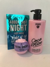 Victorias Secret PINK Coconut Oil Body Lotion Face Mask Dream Bath Bomb Set