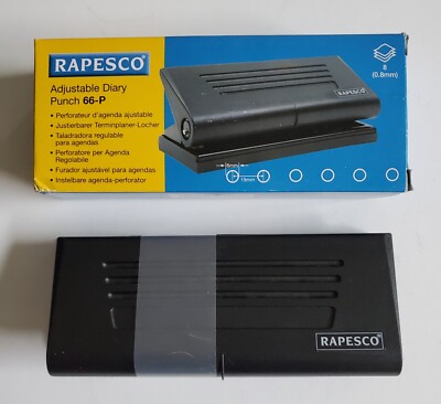 RAPESCO Planner/Diary 6-Hole Punch 66-P 8 Sheet Capacity Model PF66P0B1 Orig Box