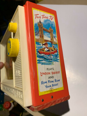 Vintage Fisher Price Toys #114 Two Tune TV Giant Screen Music Box