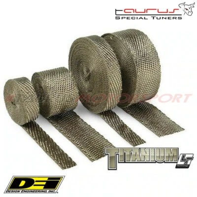 DEI DESIGN ENGINEERING Benda termica TITANIO collettori downpipe scarico 50mm 7,5m isolante Turbo Bende