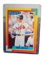 1990 Topps Traded David Dave Justice #48T Rookie Baseball Card RC Atlanta Braves. rookie card picture