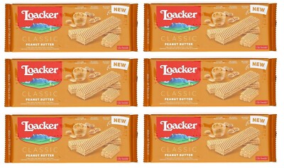6x Loacker Wafer Classic Peanut Butter Waffeln mit Erdnusscreme 175g