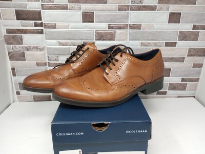 Men's Sz 11 Cole Haan Grand+ British Tan Dress Wingtip Shoes Size  C37330