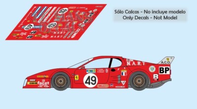Set De 9 Décalcomanies 1/43 Ferrari 512 BB Le Mans-Daytona - FDS Automodelli