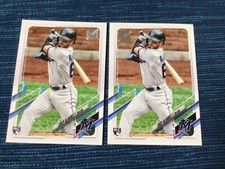 RARE 2021 Topps Rookie Card Error Foil Placement Eddy Alvarez #326 RC Dodgers 2U