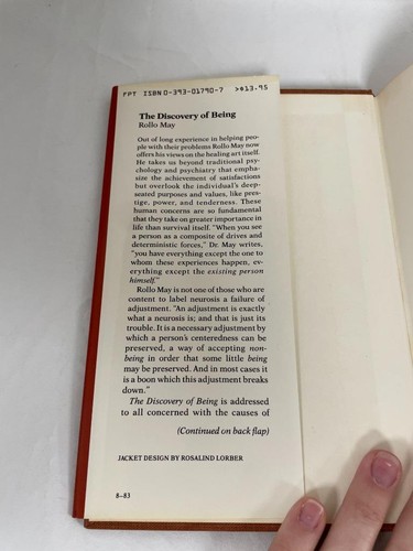 *1983 THE DISCOVERY OF BEING, ROLLO MAY, EXISTENTIAL PSYCHOLOGY HC15 - Imagen 4 de 10