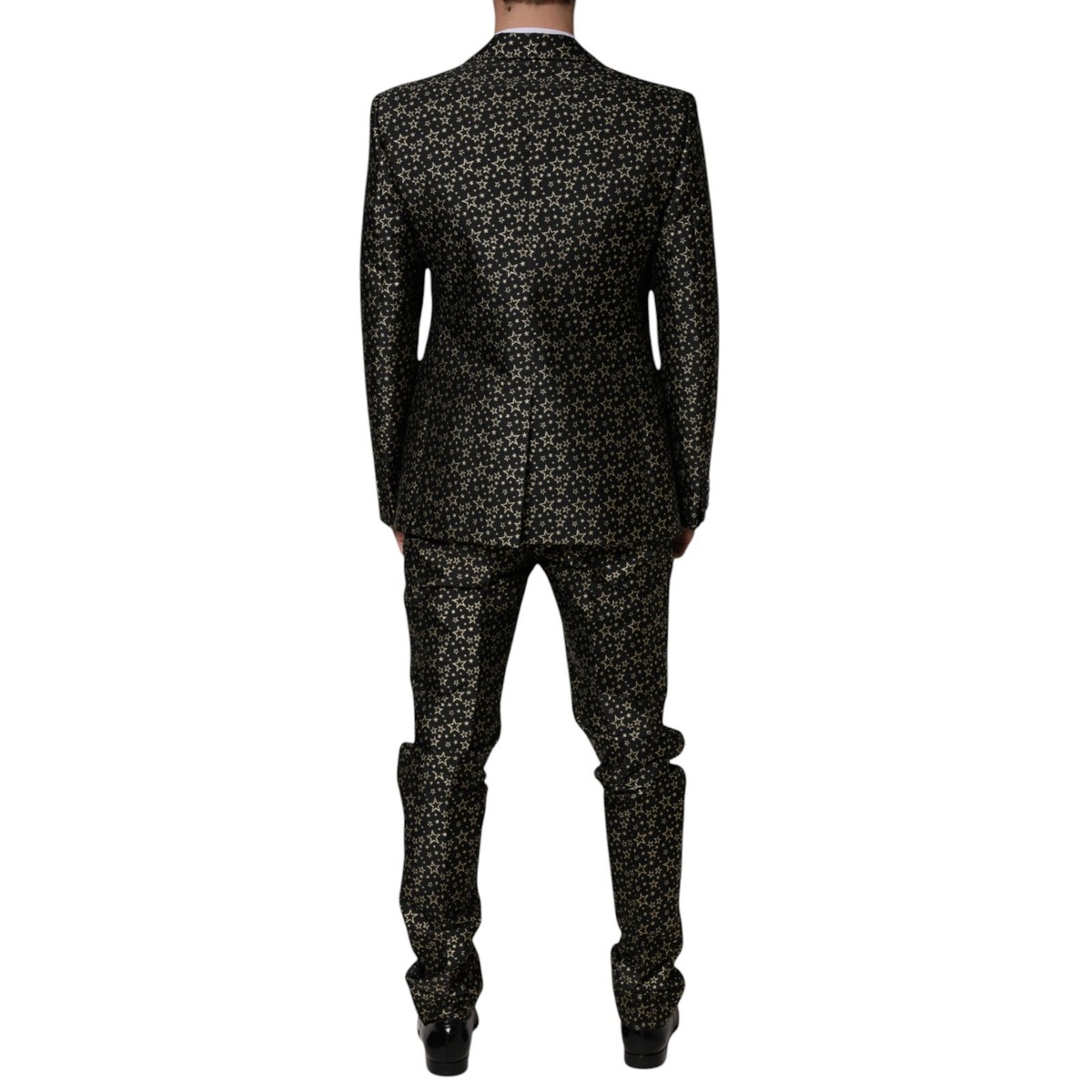 DOLCE & GABBANA Suit Black Stars Jacquard SICILIA 2 Piece