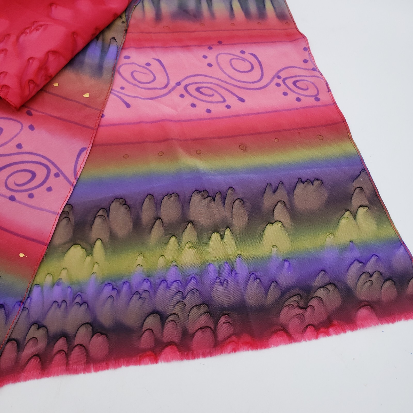 Signed KRISKA Long Rectangular Colorful Dyed Desi… - image 4