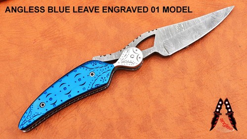 #Angless #Damascus Folding Knife #Set of 3 Knife #Handmade #Lot 3 - Picture 10 of 19