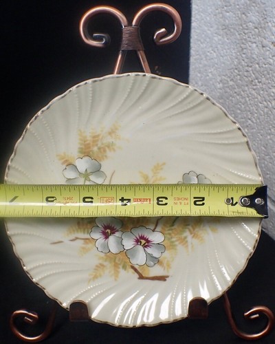 Piatto antico Victoria Carlsbad Austria con fiori e decorazioni in oro 7" - Foto 5 di 7