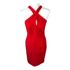 Greylin Sexy Red Halter Body Con Pencil Mini Cocktail Dress Size M