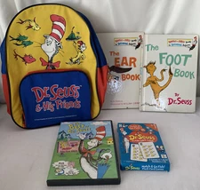 Dr Seuss Kids Lot Backpack Dvd Books Card Game