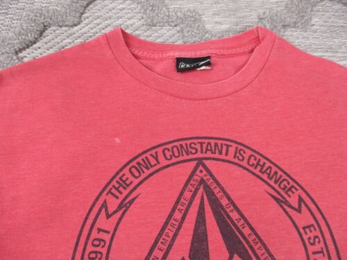 Vintage Volcom Shirt Mens Medium Red Center Chest Logo Print Short Sleeve - Picture 2 of 12