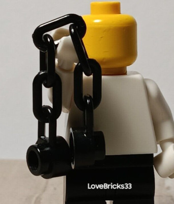 New LEGO Black Chain 5 Links End Connectors Hand Rail Pirate Ship Market Bank