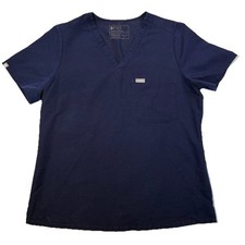 Set Of 2 Figs Catarina One Pocket Scrub Top Women  s Large Navy Blue