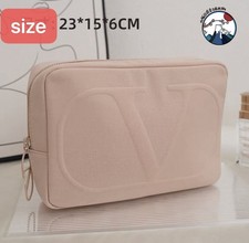 Valentino Beauty Light Pink Velvet logo Large Cosmetic Pouch Makeup Bag New
