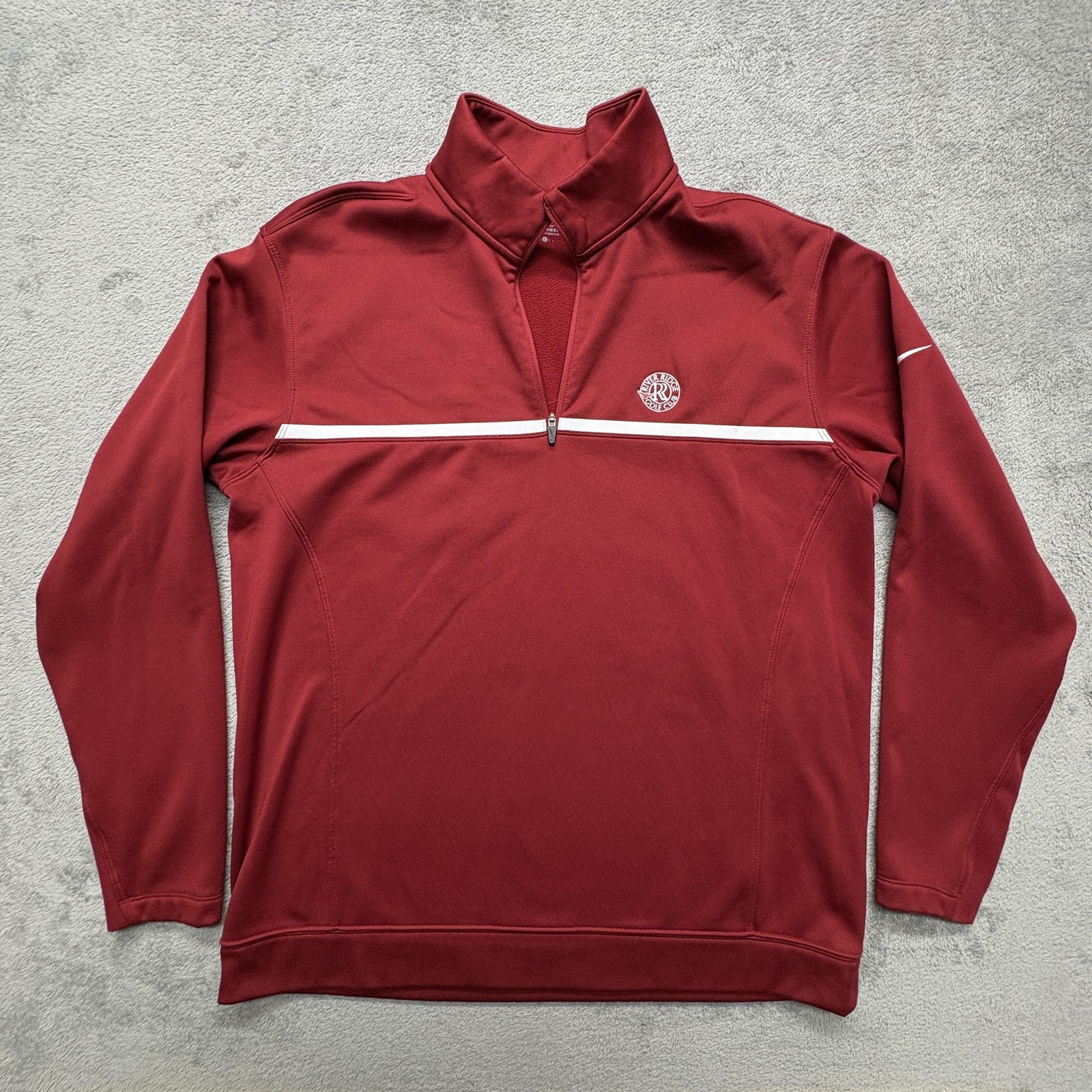 SACAI X NIKE River Ridge Golf Club Pullover Uomo Grande Rosso Nike Therma Fit Giacca Golf Tour